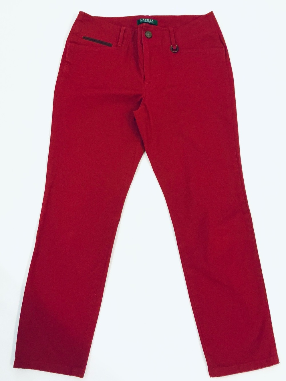 LAUREN RALPH LAUREN, Women’s Jean Stretch Pant in Dark Red, Size 6P